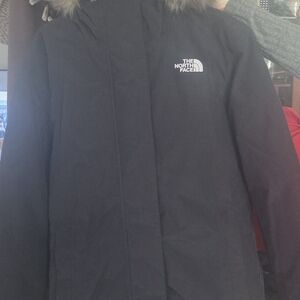 The North Face Black Parka with Faux Fur Trim Womens XL